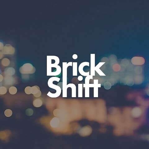 The Brick Shift logo on a faded backdrop